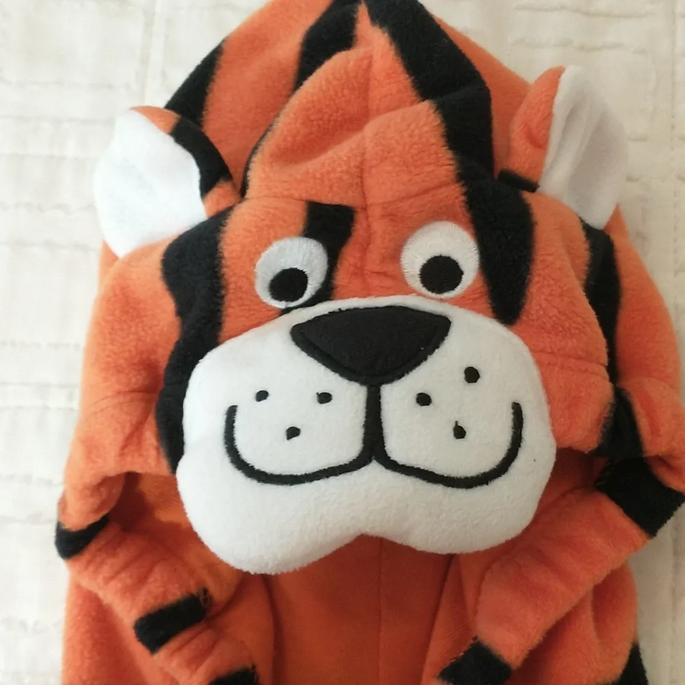 Tiger Halloween Costume, Carter's Size 3 To 6 Months, Fleece Zip Up Hoodie - Picture 2 of 6